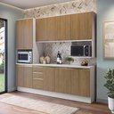 Ver imagem 1 de Armário de Cozinha Compacta Nicho Micro-ondas 100% Mdf 250cm Branco/nogueira Celeste Kappesberg