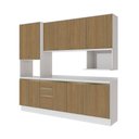 Ver imagem 2 de Armário de Cozinha Compacta Nicho Micro-ondas 100% Mdf 250cm Branco/nogueira Celeste Kappesberg