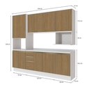 Ver imagem 3 de Armário de Cozinha Compacta Nicho Micro-ondas 100% Mdf 250cm Branco/nogueira Celeste Kappesberg