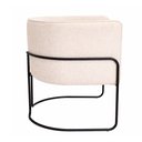 Ver imagem 4 de Kit 2 Poltronas Mono Base Aço Preto Bouclé Off White - Sallar Home