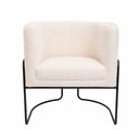 Ver imagem 3 de Kit 2 Poltronas Mono Base Aço Preto Bouclé Off White - Sallar Home