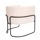 Ver imagem 5 de Kit 2 Poltronas Mono Base Aço Preto Bouclé Off White - Sallar Home