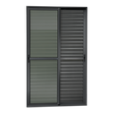 Ver imagem 1 de Porta Correr Venez. 3F.Móv.210 x 200 Elite c/Fecho Autom V.Liso Preto Brimak