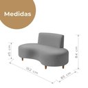 Ver imagem 4 de Sofá Orgânico 3 Lugares Curvo com Pés 152cm Multimóveis Cinza