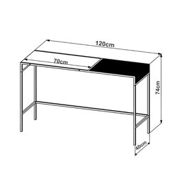 Aparador Industrial York 120 cm - Carvalho/Preto - 4
