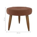 Ver imagem 2 de Puff Decorativa Redondo Marici Veludo Ferrugem