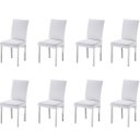 Ver imagem 1 de Kit 8 Cadeiras Vitória para Sala de Jantar-Assento sintético branco GAT MAGAZINE