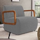 Ver imagem 2 de Kit 02 Poltronas Decorativas Orgânica Living Kavya Bouclê Cinza - Abmaza