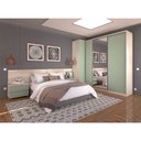 Ver imagem 1 de Quarto de Casal com Mesa de Cabeceira, Cabeceira e Guarda Roupa com Espelho Prime Luciane Móveis