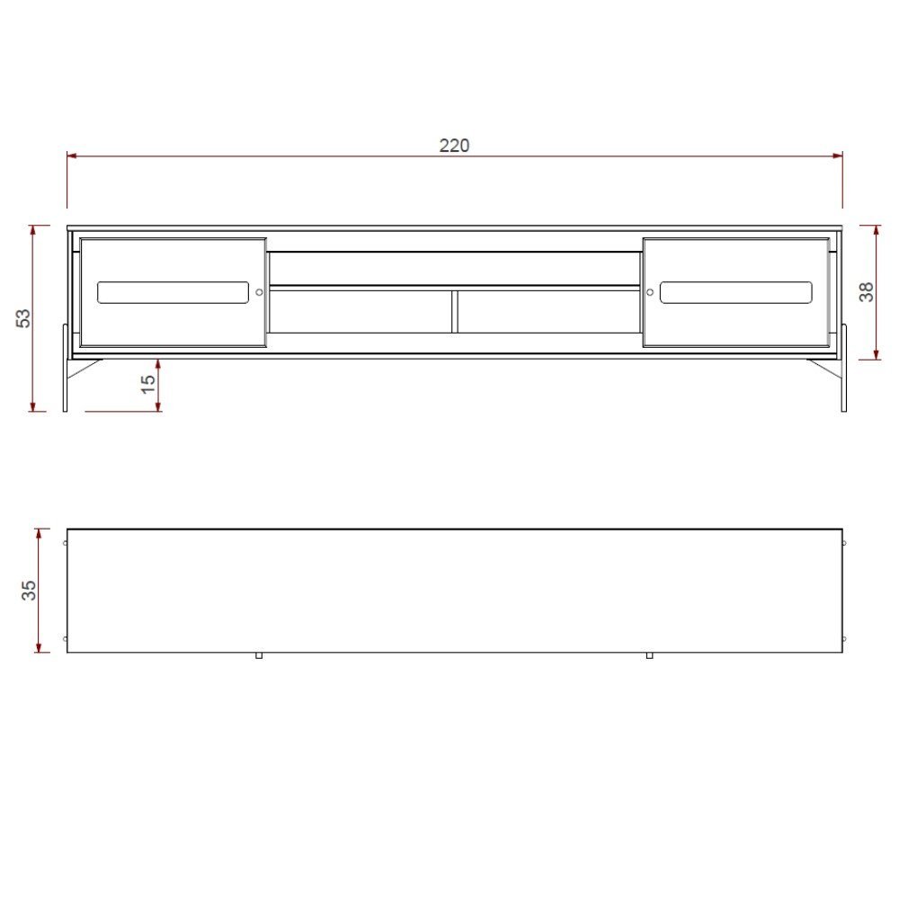 Rack Sala Tv até 75 Polegadas Paraty 220 Cm Laca Pés Metal Palhinha Preto - 6