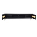 Ver imagem 4 de Rack Sala Tv até 75 Polegadas Paraty 220 Cm Laca Pés Metal Palhinha Preto