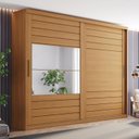 Ver imagem 1 de Guarda-Roupas Casal com Espelho 100% MDF Cayman Marrom/Cinamomo