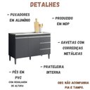 Ver imagem 2 de Balcão para Pia Andréia 120 Cm 2 Portas Cinza Ajl