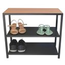 Ver imagem 1 de Porta Sapatos Entrada Banco Sapateira Mdf Industrial Preta