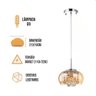 Lustre Luminaria Pendente Cristal 21cm Ambar e Lâmpada Led Âmbar 110v-220v - 2