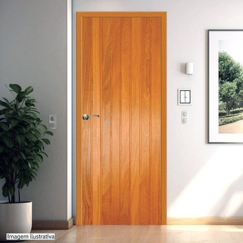 Folha de Porta Madeira Maciça Angelim 210cm X 82cm Mexicana Jomadi