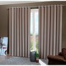Cortina Voil Listras Com Forro Corta Luz 4,00x2,60 - NANDA Cor:Bege - 1