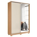 Ver imagem 1 de Guarda Roupa Frizatto 2 Portas Deslizantes Flex Freijó/off White com Espelho - Móveis Albatroz