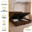 Ver imagem 6 de Cama Box com Baú Queen Bipartido Tecido Sintético Marrom 158cm Royal Sleep