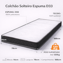 Ver imagem 2 de Colchão Solteiro Espuma D33 Bordado 188x78x14cm Antialérgico