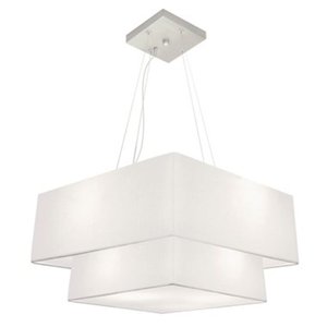 Pendente Quadrado Branco MJ-4347 Para Mesa de Jantar e Estar