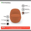 Ver imagem 3 de Poltrona Orgânica Living Memphis Fixa Bouclê Terracota - Desk Design