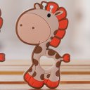 Ver imagem 3 de Mordedor Girafa Funny para Bebê de Silicone 7,03x6,55x0,83cm Marrom