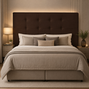 Ver imagem 1 de Cabeceira Cama Box Queen Luna 160 cm Corino Marrom Quarto - D’Rossi