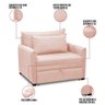 Poltrona Cama Retrátil Solteiro com Rodízio Cloe Bouclê Rosê E03 - D'rossi - 3