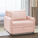 Ver imagem 2 de Poltrona Cama Retrátil Solteiro com Rodízio Cloe Bouclê Rosê E03 - D’Rossi