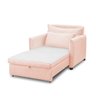 Poltrona Cama Retrátil Solteiro com Rodízio Cloe Bouclê Rosê E03 - D'rossi - 6