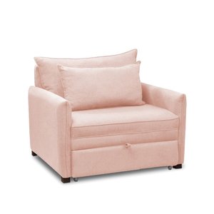 Poltrona Cama Retrátil Solteiro com Rodízio Cloe Bouclê Rosê E03 - D'rossi