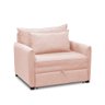 Poltrona Cama Retrátil Solteiro com Rodízio Cloe Bouclê Rosê E03 - D'rossi - 1