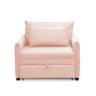 Poltrona Cama Retrátil Solteiro com Rodízio Cloe Bouclê Rosê E03 - D'rossi - 5