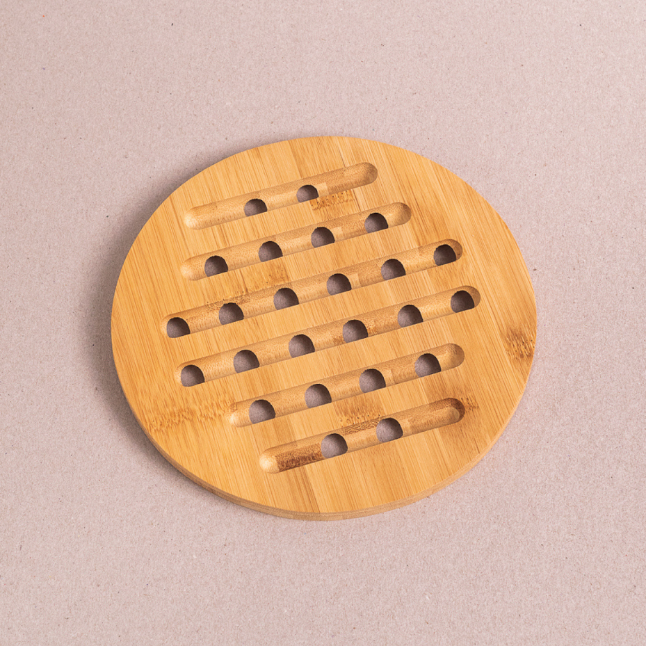 Descanso de Panela de Bambu Natural:bambu - 2