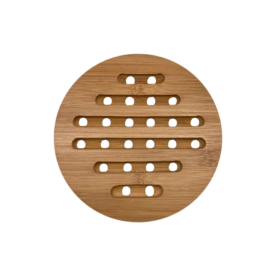 Descanso de Panela de Bambu Natural:bambu - 1
