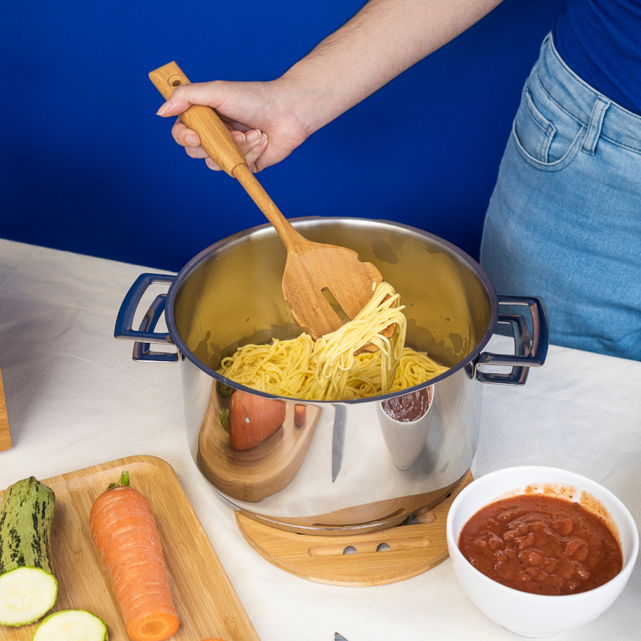 Descanso de Panela de Bambu Natural:bambu - 7