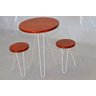 Mesa Bistrô Baixa Bar Cozinha Industial Retro Branco Perolado Com 2 Banquetas 45 Cm - 2