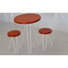 Mesa Bistrô Baixa Bar Cozinha Industial Retro Branco Perolado Com 2 Banquetas 45 Cm - 3