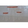Mesa Bistrô Baixa Bar Cozinha Industial Retro Branco Perolado Com 2 Banquetas 45 Cm - 1