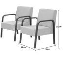 Ver imagem 2 de Kit 2 Poltronas Decorativas 1 Lugar Jade Braço Madeira D Salla Suede Preto