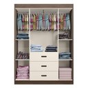 Ver imagem 3 de Guarda Roupa Infantil Lívia 4 Portas Carvalho Off White - Canaã