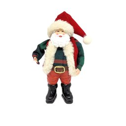 Papai Noel Decorativo Premium Casaco Xadrez Verde e Vermelho 18cm - Master Christmas - 1