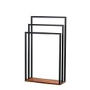 Ver imagem 1 de Suporte Porta Toalha Triplo de Chão para Banheiro Lavabo com Base em Madeira - Édecasamóveis