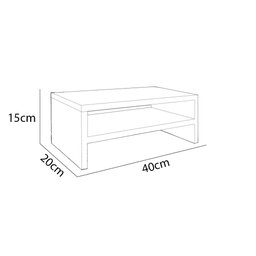 Suporte para Monitor Madeira 40cm Duplo Notebook Pc Gamer Tv Iara Preto - 4