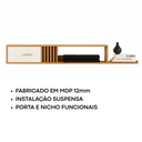 Ver imagem 4 de Rack Nicho Painel Suspenso Pequeno Sala Quarto Tv até 42" Mônaco - Jm3 Móveis:freijó/off