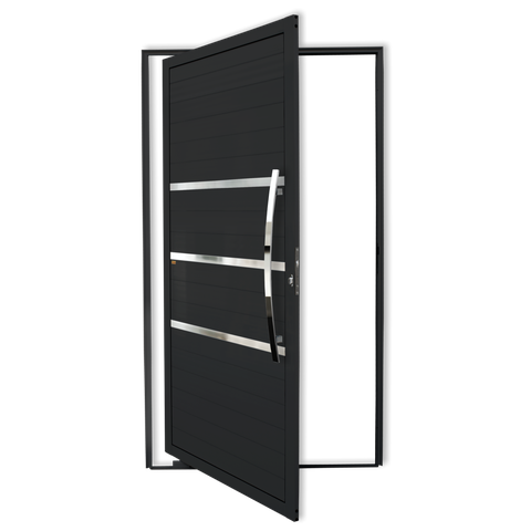 Porta Pivotante Alumínio Lambril Evolution c/Puxador D.Preto 120 Brimak
