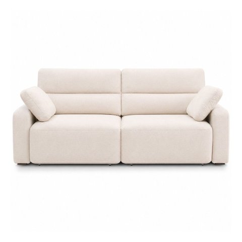 Sofá Sala de Estar Polo Retrátil Reclinável Bipartido 240cm 4 Lugares Linho Off White M1 - Monari de