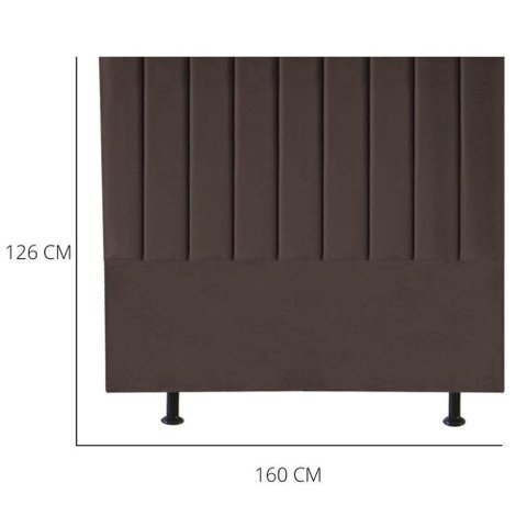 Cabeceira Estofada Cama Casal Queen Size 160 Cm Carolina Veludo e Frame Cor:marrom