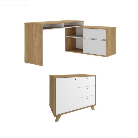 Conjunto Home: Escrivaninha Flex 6371 + Balcão 6217